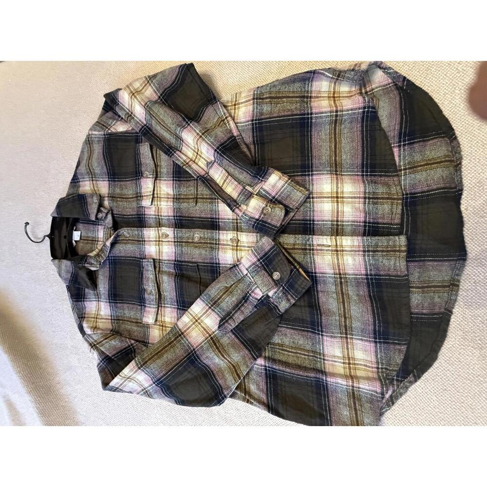 Old Navy The Boyfriend Shirt Plaid Button-Up Shirt Size S